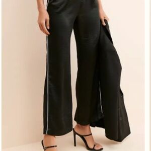 4TH + RECKLESS BLACK SATIN TROUSERS